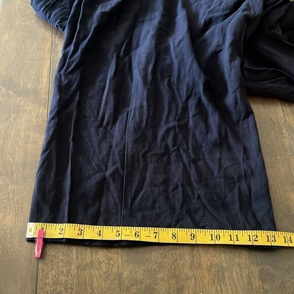 Boho Ruffle Strap Navy Jumpsuit With Pockets - Picture 11 of 13